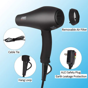 Professional Salon Infrared Hair Dryer, Powerful 1875 watt Negative Ionic Blow Dryers for Fast Drying, Pro Ion Quiet Hairdryer w