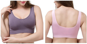 3-Pack Seamless Sports Bra Wirefree Yoga Bra with Removable Pads for Women