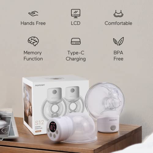 Kamsie Wearable Double Electric Breast Pump-S12 9 Levels, 2 modes,LCD  Display