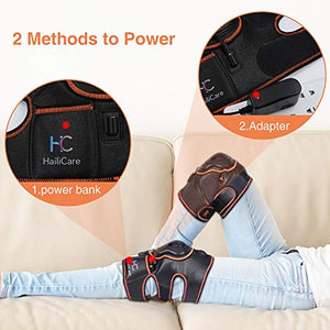 Massaging Heated Knee Brace Wrap Support, Wireless Rechargeable Heat Therapy