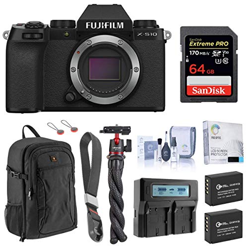 Fujifilm X-S10 Mirrorless Digital Camera, Black  Octopus Tripod and Accessories
