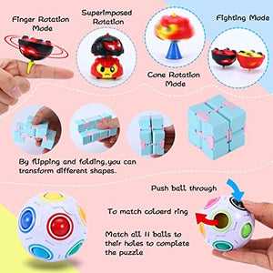 Assorted Fidget Toy Pack, Stress Anxiety Relief Tools Bundle for Kids Adults, Sensory , Autistic ADHD Toys,  Push Bubbles
