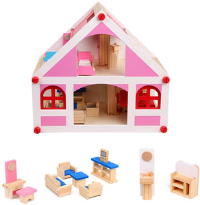 Dollhouse with Furniture Accessories Pretend Play Doll House