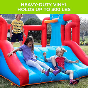 Step2 MAX Sports Full Court Basketball ‘n Slide Bouncer with Extra Heavy Duty Blower | Kids Inflatable Bounce House