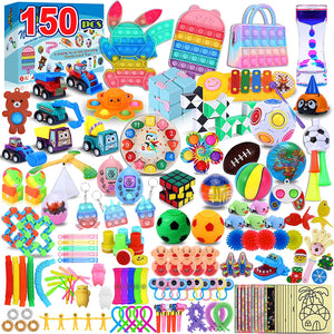 Assorted Fidget Toy Pack, Stress Anxiety Relief Tools Bundle for Kids Adults, Sensory , Autistic ADHD Toys,  Push Bubbles