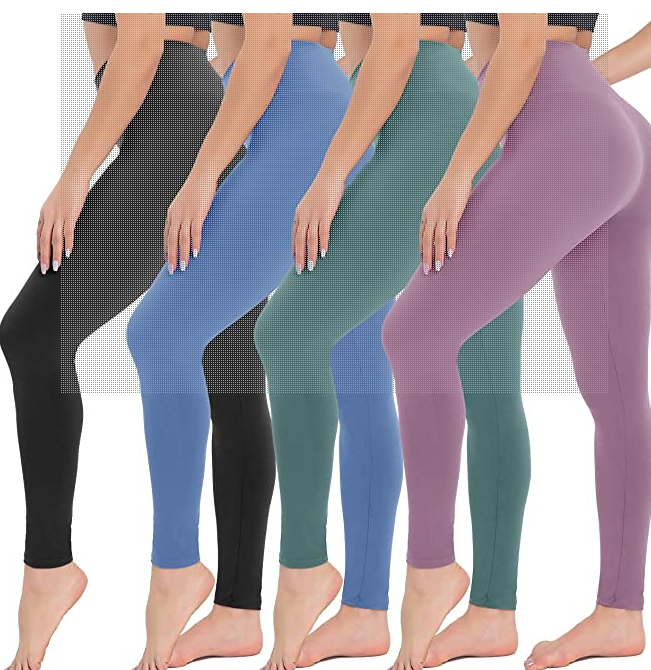 CAMPSNAIL 4 Pack High Waisted Leggings for Women - Soft Tummy