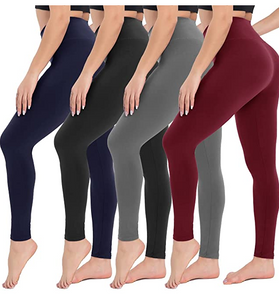 4 Pack High Waisted Leggings for Women Soft Tummy Control Slimming Yoga Pants